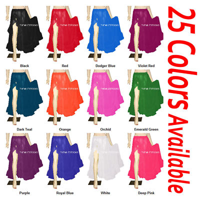 TMS Multi Ruffle Full Circle Skirt Belly Dance Tribal Jupe Robe Flamenco Costume - Foto 9