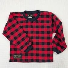 Vermont Flannel Co Youth Boys Shirt Small Red Black Buffalo Plaid 100% Cotton