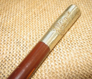 VINTAGE MILITARY WOODEN SWAGGER STICK. ST PAULS SCHOOL OFFICER TRAINING CORPS.