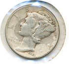 US Coin  1944 S     Mercury dime VG    ....C-10055