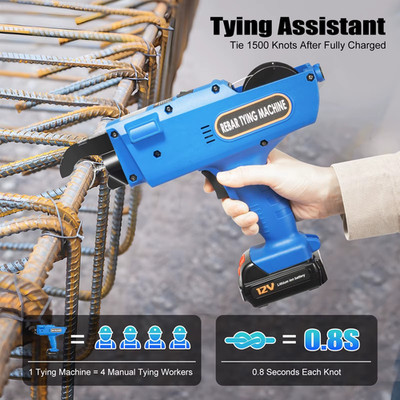 Automatic Rebar Tying Machine 8-34mm Electric Rebar Tier Tool 12V Wire Binder Ki