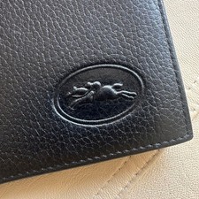 LONGCHAMP Black Simple Leather Card Case Bill Holder