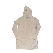Simply Vera Wang Hoodie Women's Size M Heather Gray Asym Full Zip Pockets