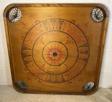 Antique Vintage 2 Sided The Carrom Co Game Board Wall Decor Archarena 28.75”