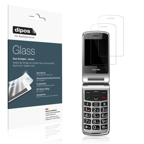 2X Schutzfolie FüR Beafon SL605 - Anti-Shock 9H Folie Dipos Glass Kunststoffglas-image