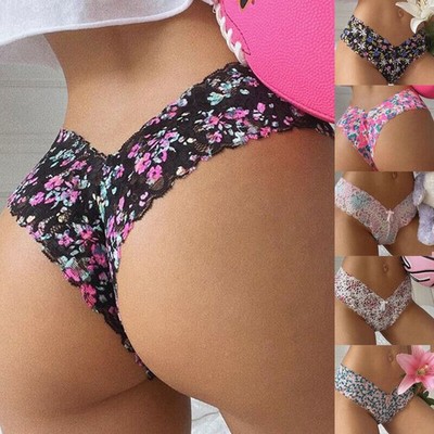 6pcs Lot Sexy Womens Floral Lace Panties Thong G string Briefs French Underwear