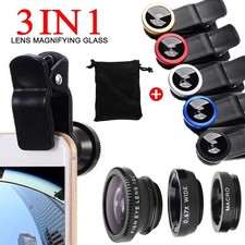 Mobile Phone Camera Lens Set 3 In 1 Fish-eye Wide-Angle Macro HD Clip For iPhone