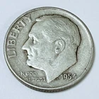 1954 D ROOSEVELT SILVER DIME - 90% SILVER - CIRCULATED COIN #5080