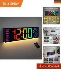 Innovative Digitale Wand-Uhr - 8 RGB Farben und Automatische Helligkeitsregelung