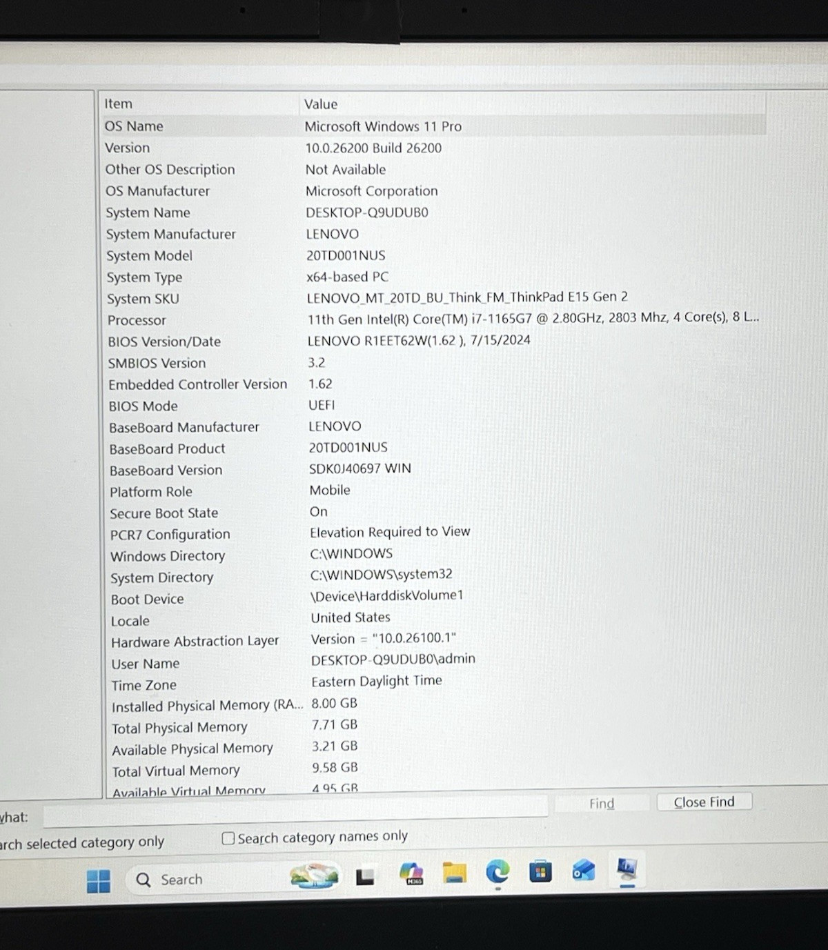 Lenovo ThinkPad E15, 15.6-Inch Laptop, with i7-1165G7, 256 GB SSD (Solid State Drive), Windows 10 Pro