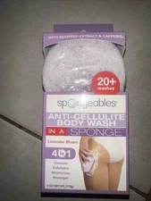 Spongeables Anti Cellulite Body Wash in a 20+ 1 Count (Pack of 1), Lavender 