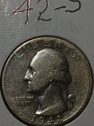1942 S Washington Quarter VG Very Good 90% Silver 25c US Coin Collectible