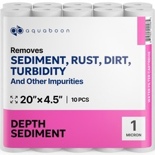 10PK of Big Blue 1 Micron 20" x 4.5" Sediment Water Filter Cartridge by Aquaboon
