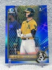 2022 Bowman Chrome MAX MUNCY CHROME 1st TRUE BLUE Refractor /150 #BCP-89