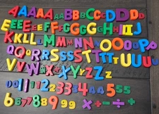 Colorful Magnetic Letters & Numbers 155 Count Random Sizes Alphabet