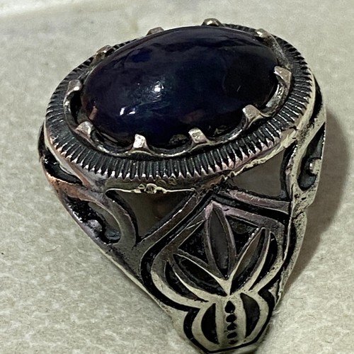Genuine Black Opal Multifire Men's Ring | 925 Sterling Silver | Gift for Him - Picture 8 of 9