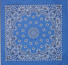 22" Paisley Bandana Handkerchief Scarf 100 Cotton Made In USA Choice of Colors