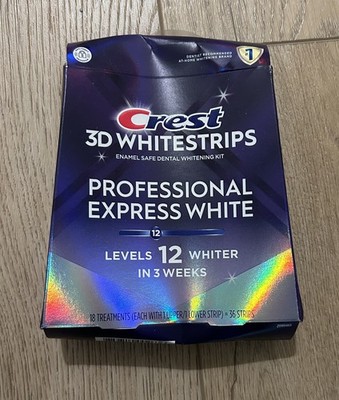 Crest 3D WHITESTRIPS ENAMEL SAFE DENTAL WHITENING KIT PROFESSIONAL EXPRESS WHITE
