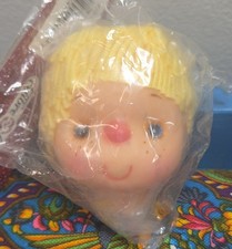 Vintage Fibre Craft Doll Head Yellow Hair