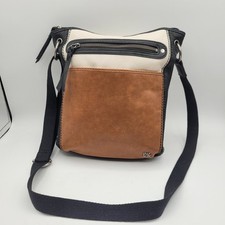 The Sak Laurel CrossBody Black Brown White Tri Colorblock Purse Shoulder Bag