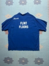 Vintage 50s 60s King Louie bowling shirt rayon loop collar Flint Michigan XL