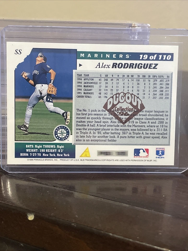 1996 Score - Alex Rodriguez #19 Dugout Collection Series 1 - Image 2 of 2