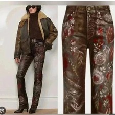 NWT Ralph Lauren Purple Label Kaida Metallic Bootcut Jeans In Lustrous Floral 27