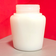 White Glass Vintage Jar, White Jar Bottle Storage Container- No Lid