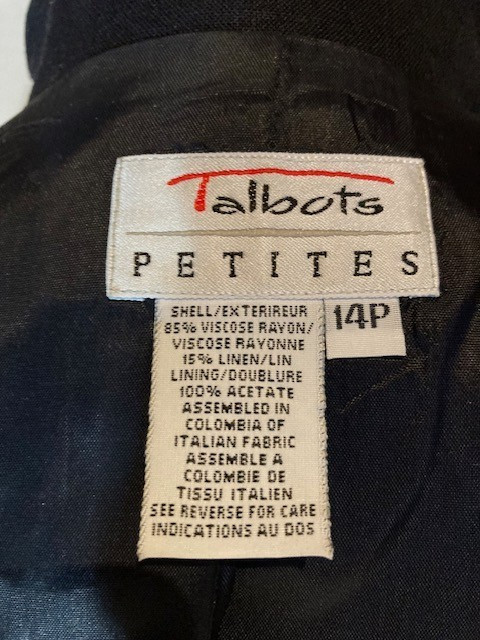 TALBOTS PETITES NAVY SINGLE BUTTON LINED SUIT SEP… - image 10