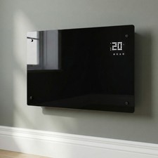 electriQ 2500W Smart Designer Glass Panel Convection Heater - Wall Mountable & B