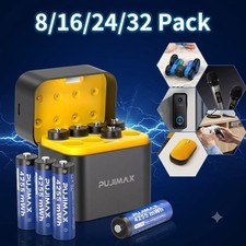8/16/24/32 PCS 4255mWh AA Rechargeable Lithium Battery 1.5V Fast Charger Box