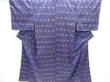 7580664: JAPANESE KIMONO / ANTIQUE KIMONO / SILK / HAND WOVEN TSUMUGI / KASURI P