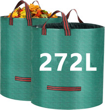 2 x Large Garden Waste Bag Heavy Duty with Handles 270L Max 20kg Reusable Strong