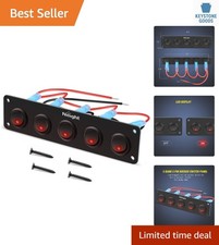 High-Quality 5 Gang Waterproof Switch Panel - Toggle Control for Vehicles