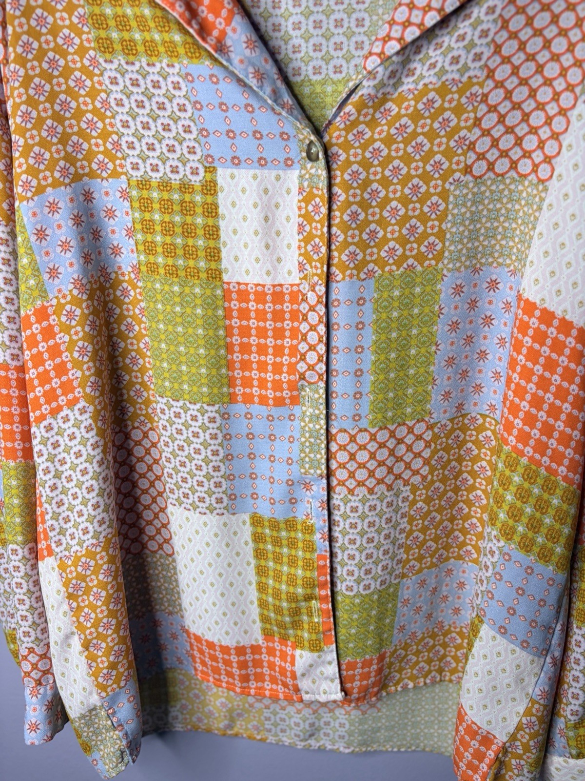 Willow + Root Boho Patchwork Button Blouse Women … - image 2