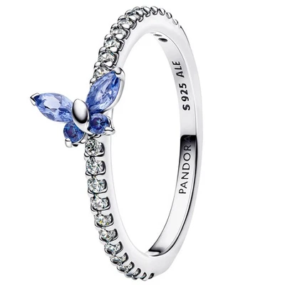 PANDORA Schmuck Damen-Silberring Funkelnder Schmetterling Blau 194269C01 - Bild 1 von 3