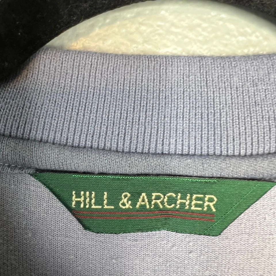 Camisa polo vintage de terciopelo a rayas Hill & Archer para hombre talla L manga larga informal Foto 2 de 4