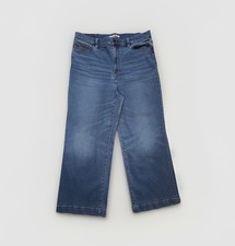 Lands  End High Rise Wide Leg Jeans Women's Size 16 34x29 Med Wash