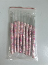 Unbranded Set Pink Flowery Crochet Needlework Hooks
