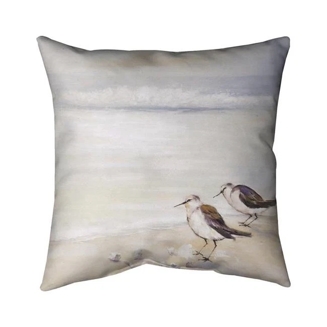 Begin Home Decor 5541-1616-AN97 16 x 16 in. Bedroom Gray Pillow - Two Sandpip...