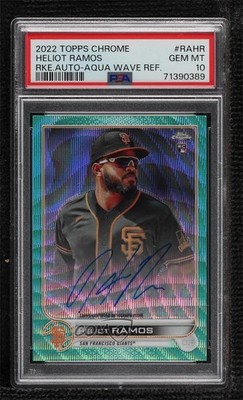 2022 Chrome Rookie Aqua Wave Refractor Heliot Ramos PSA 10 GEM MT Auto RC 14hk