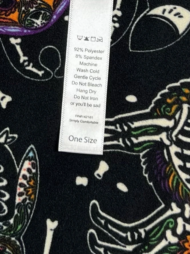 LuLaRoe Leggings OS One Size Halloween Animal OWL Unicorn SUGAR SKULL Colorful - Image 3 of 4