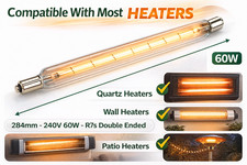 Striplight 240V 60W 284Mm Clear Double Ended Tubular S15 Halogen Strip Light