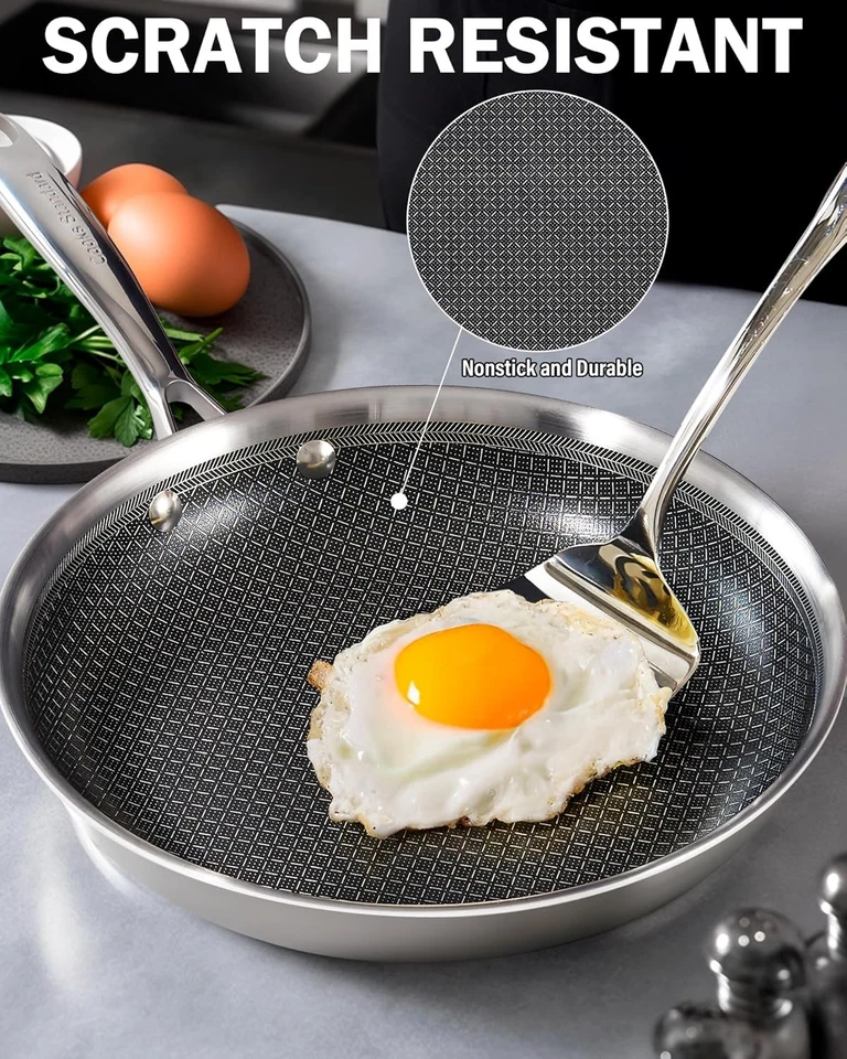 Hybrid Nonstick Frying Pan, 12-Inch Skillet, Multi-Ply Clad Stainless Steel Fry - Image 4 of 4