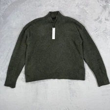 Sanctuary Mock Neck Fuzzy Soft Knit Sweater Olive Green Women's Size L