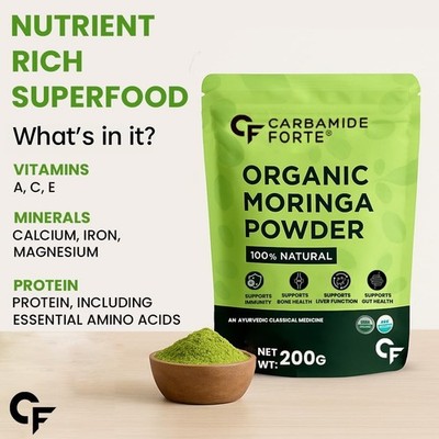 Carbamide Forte 100% Organic Moringa Leaves Powder Moringa Oleifera 200gm