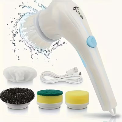 Magic Brush 5 in 1 Mini Handheld Electric Scrub Brush