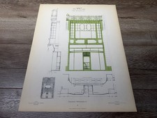 Ancienne assiette plan de vitrine architecte allemand vitrine Düsseldorf