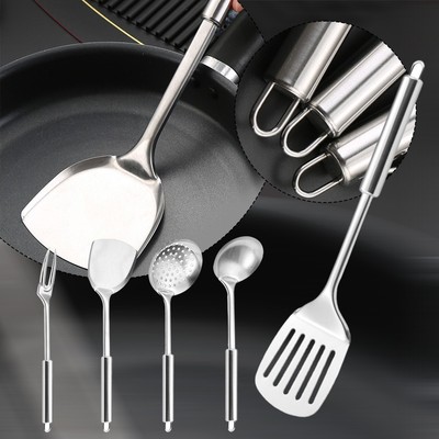 Hochwertiges Edelstahl Küchenwerkzeug Set mit Aufhängeloch Design 5-teilig