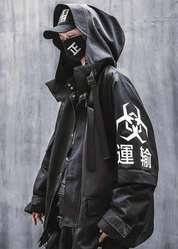 Niepce Techwear Atom Bomb Cyberpunk Windbreaker Urban Hip Hop Hooded Coat Jacket image 13